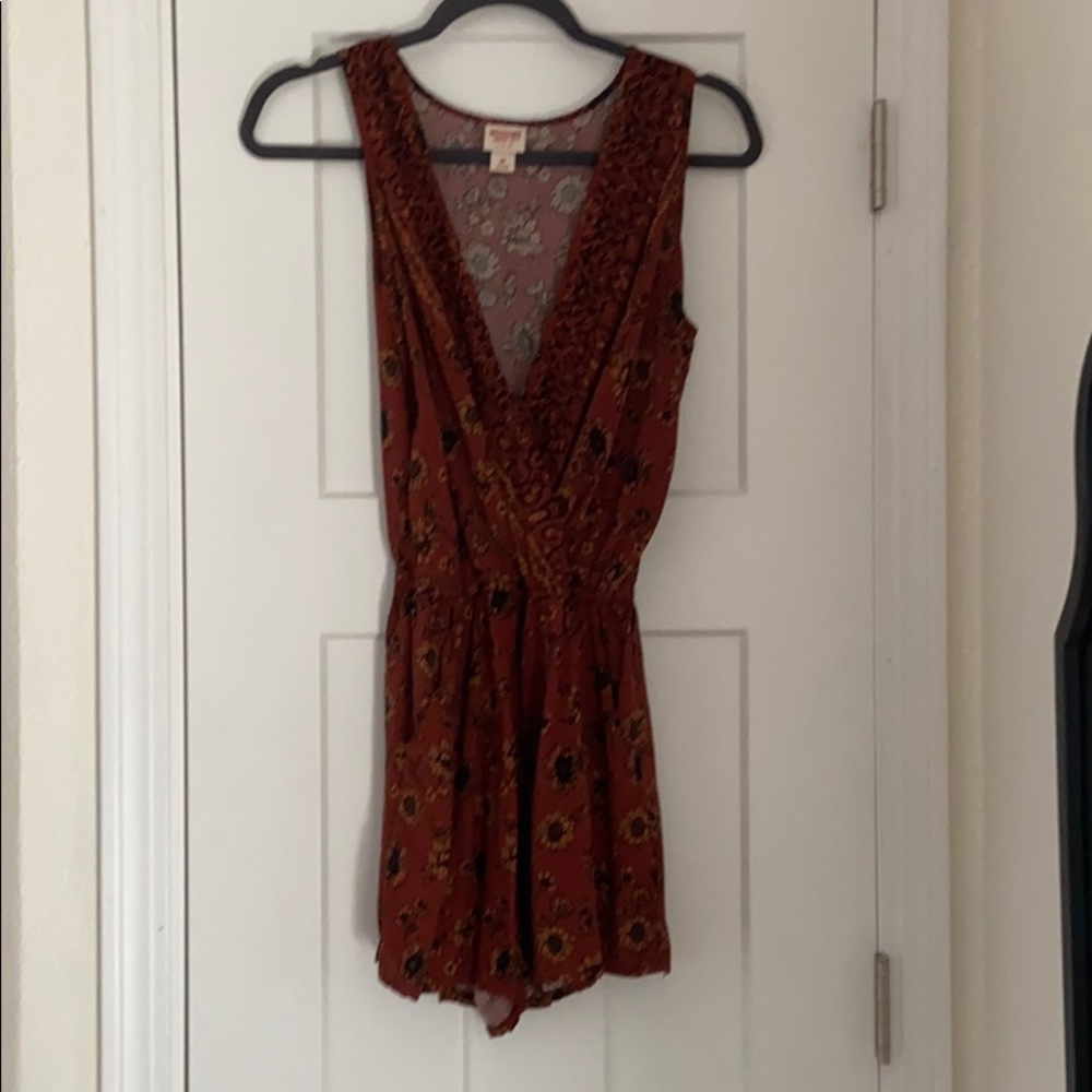 Sleeveless Sunflower Romper